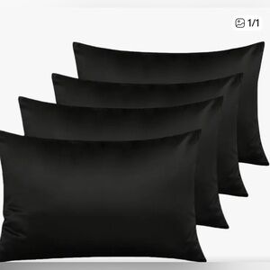 Amazon Black Satin Pillowcase Set of two (NEW)-(#0121)